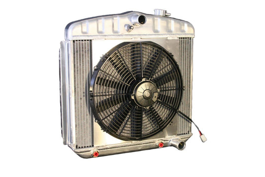 Dewitts Radiator DEW32-6139013A Radiator w/Fans 55-57 Chevy LS Auto Trans Raw