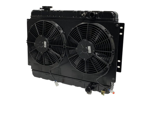 Dewitts Radiator DEW32-6239003M Radiator w/Fans Chevelle 68-72 LS Man Trans Blk