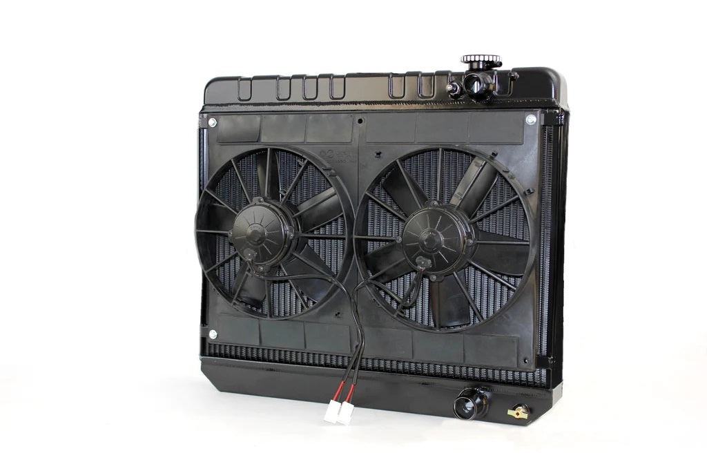 Dewitts Radiator DEW32-6239010M Radiator w/Fans Nova 62-67 LS Man Trans Blk