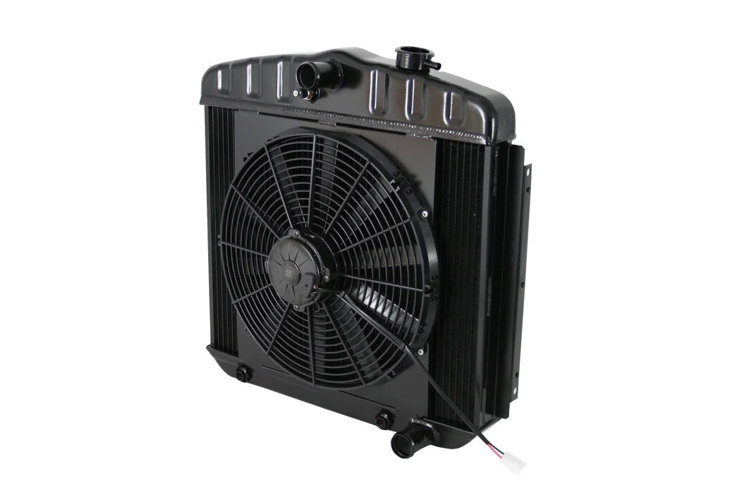 Dewitts Radiator DEW32-6239013A Radiator w/Fans 55-57 Chevy LS Auto Trans Blk