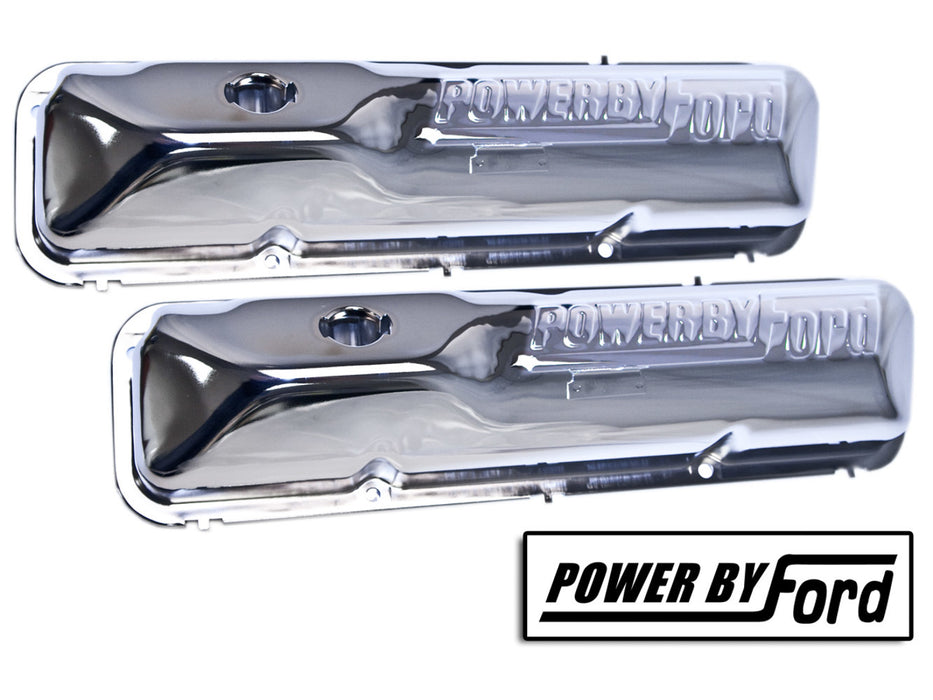 Drake Automotive Group DRAC6OZ-6A582-C 390/428 Valve Cover Chrome Power By Ford