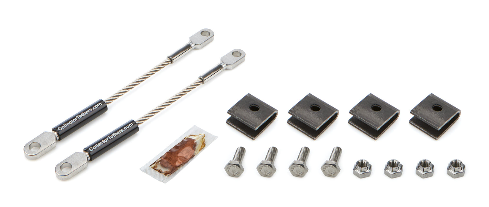 Drag Race Solutions DRR4040-WMS-BLK Mild Stl Weld On Tether Kit Collector Tethers