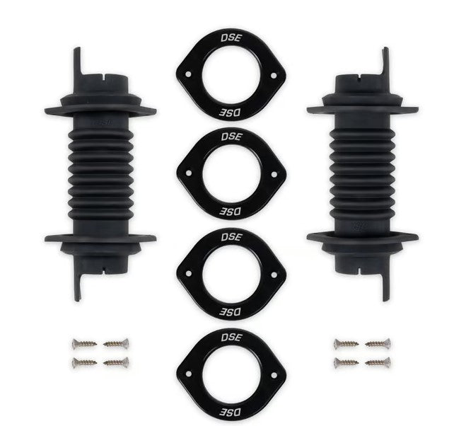 Detroit Speed Engineering DSE010422DS Door Jamb Wiring Boot Kit -Black Anodize Trim