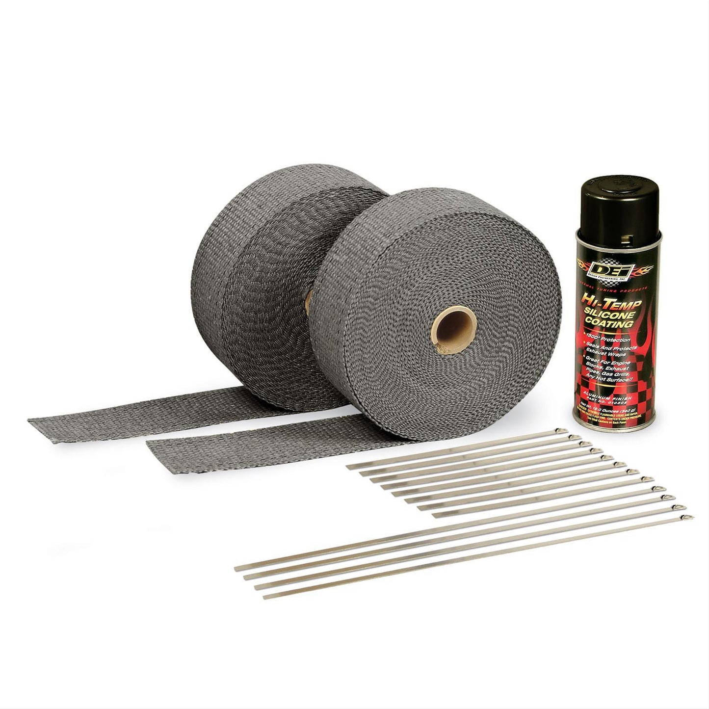 Design Engineering DSN10110 2in Exhaust Wrap Kit Blk w/Blk Silicone Coating