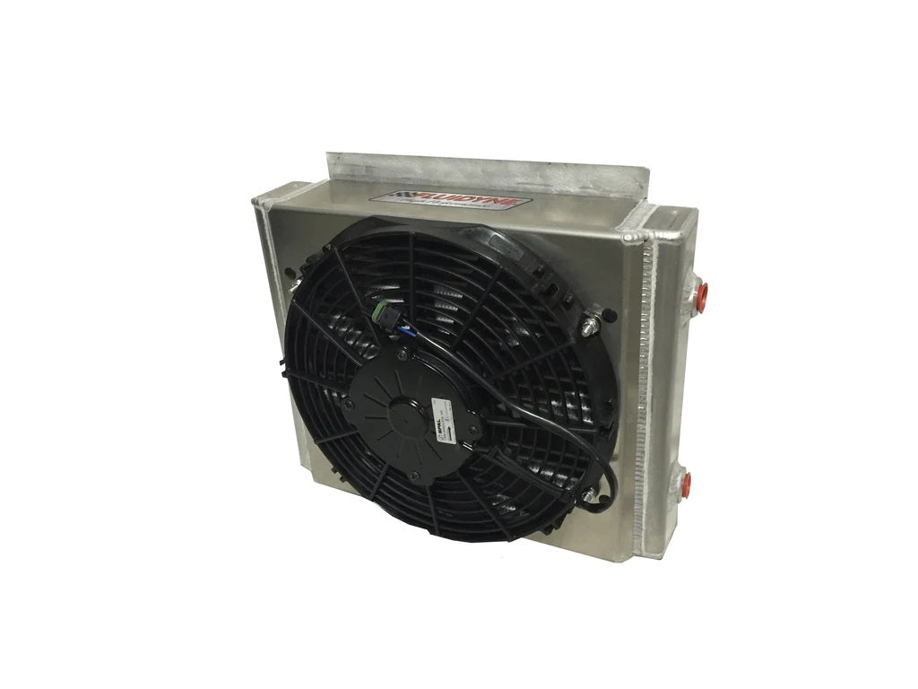 Fluidyne Performance DUNOGEN.DB-30613.DP.F Transmission Cooler w/ Fan Dbl Pass