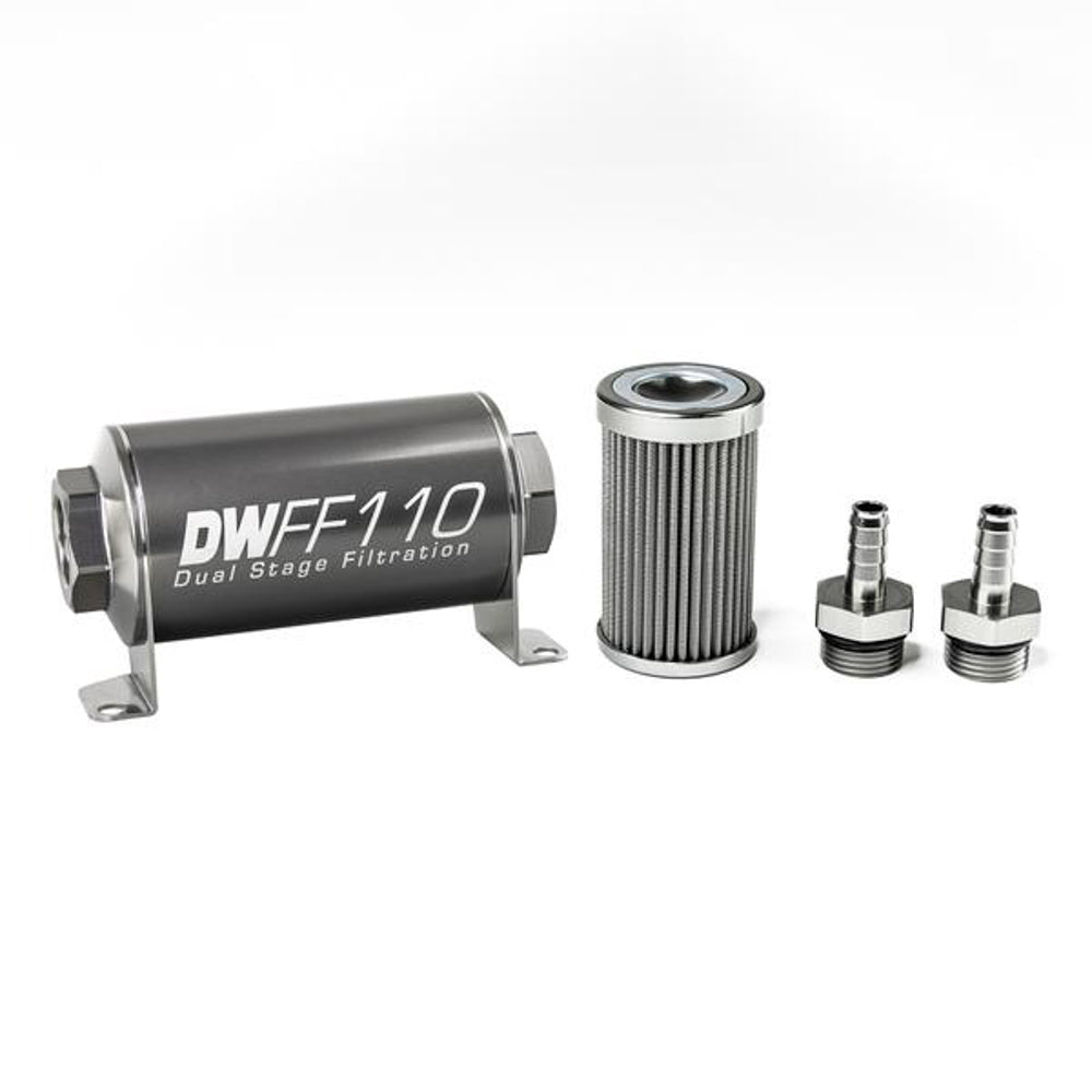 Deatschwerks DWK8-03-110-100K-38 In-line Fuel Filter Kit 3/8 Hose Barb 100-Micro