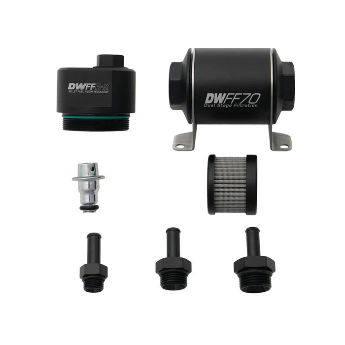 Deatschwerks DWK8-FFR-070-010K-38 70mm Billet Filter Reg 10 Micron 3/8 Fittings