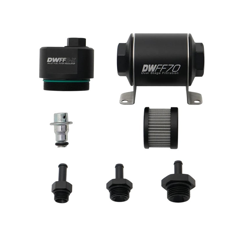 Deatschwerks DWK8-FFR-070-010K-516 70mm Billet Filter Reg 10 Micron 5/16 Fittings