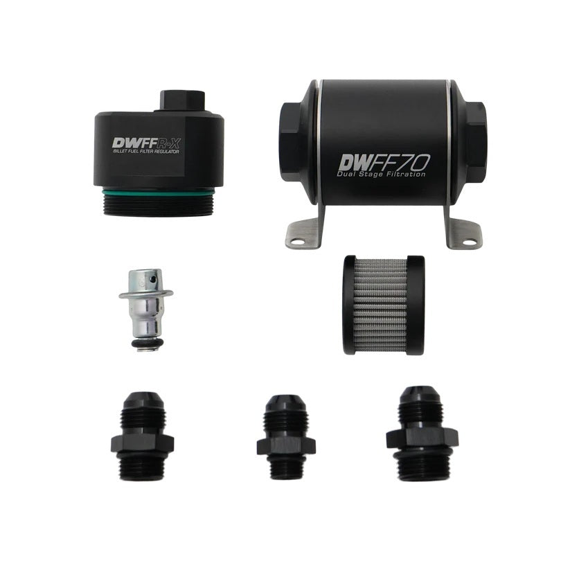 Deatschwerks DWK8-FFR-070-010K-8 70mm Billet Filter Reg 10 Micron 8AN Fittings