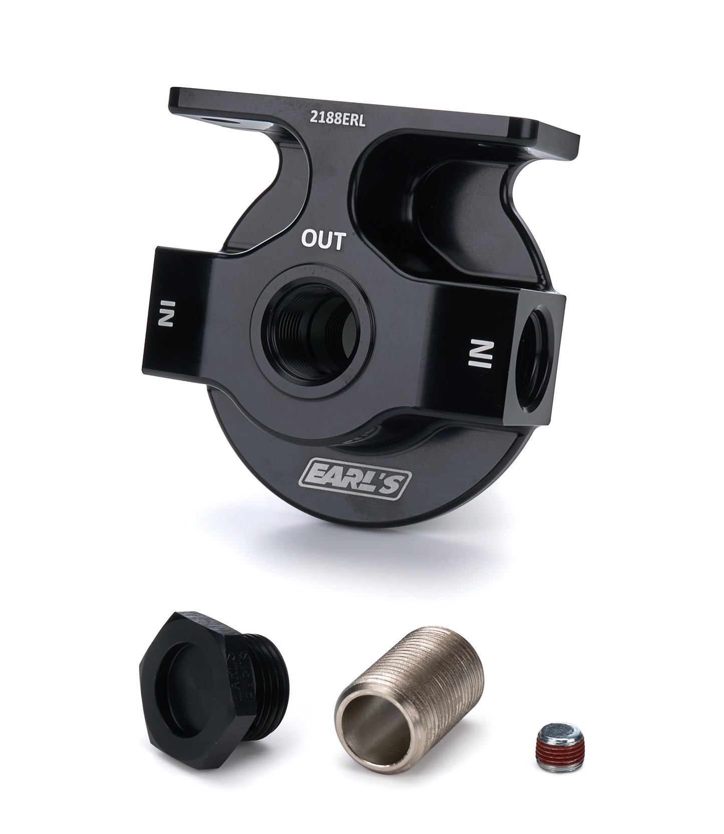 Earls EAR2188ERL Billet Remote Oil Filter Mount - Lightweight