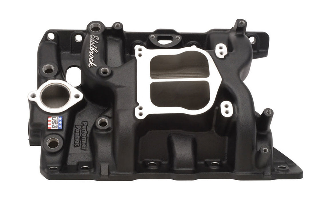 Edelbrock EDE21563 Pont. Performer Manifold - 326/455 Black