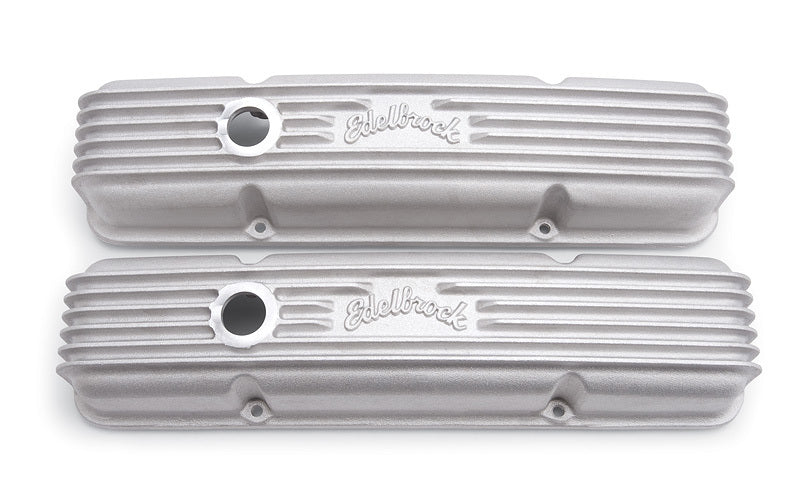 Edelbrock EDE41439 Valve Cover Kit Classic Finned SBC 59-86