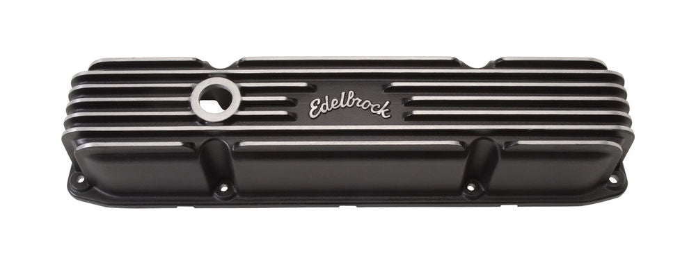 Edelbrock EDE41923 BBM Classic Finned V/C's - Black