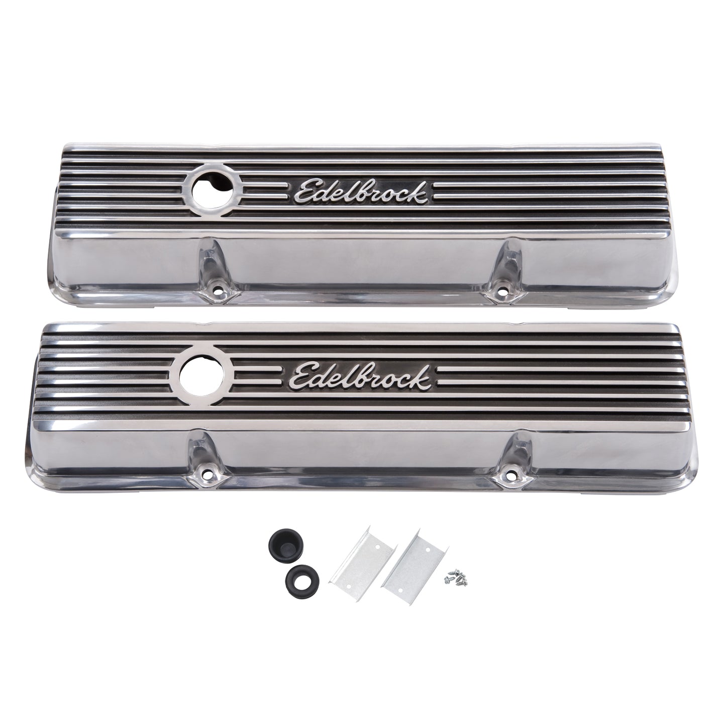 Edelbrock EDE4263 Valve Cover Kit Elite II Series SBC Tall