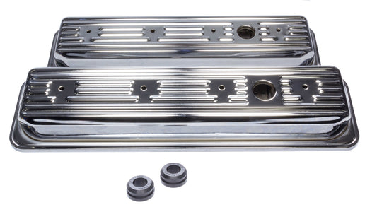 Edelbrock EDE4446 SBC Signature Series Valve Cove Set - Chrome