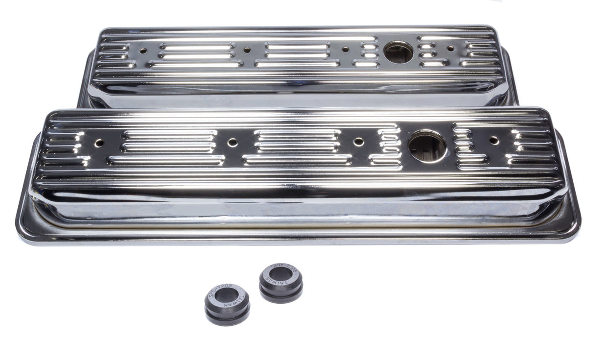 Edelbrock EDE4446 SBC Signature Series Valve Cove Set - Chrome