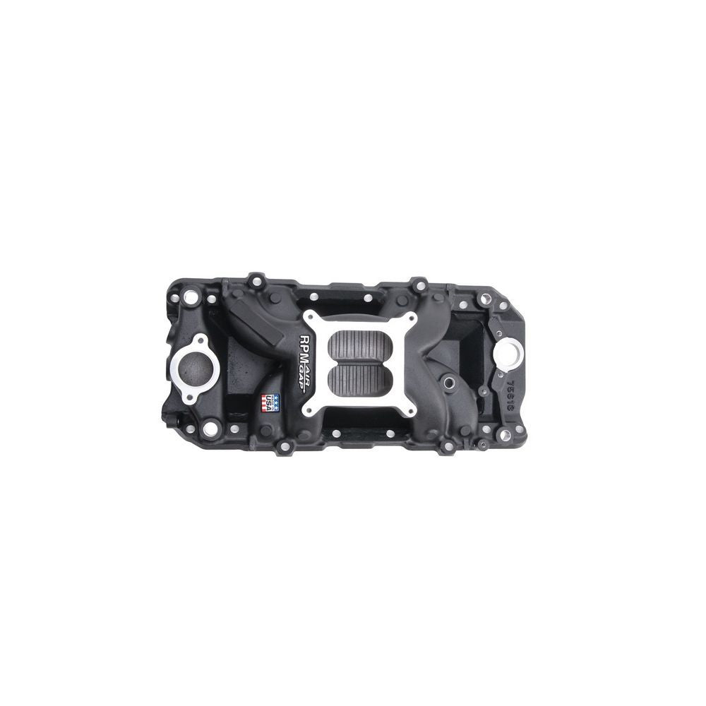 Edelbrock EDE75613 BBC Performer RPM A/G Manifold - O/P- Black