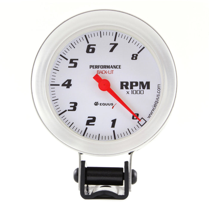 Equus EQUE8068 3-3/8 Dia Tachometer 8000 RPM Silver