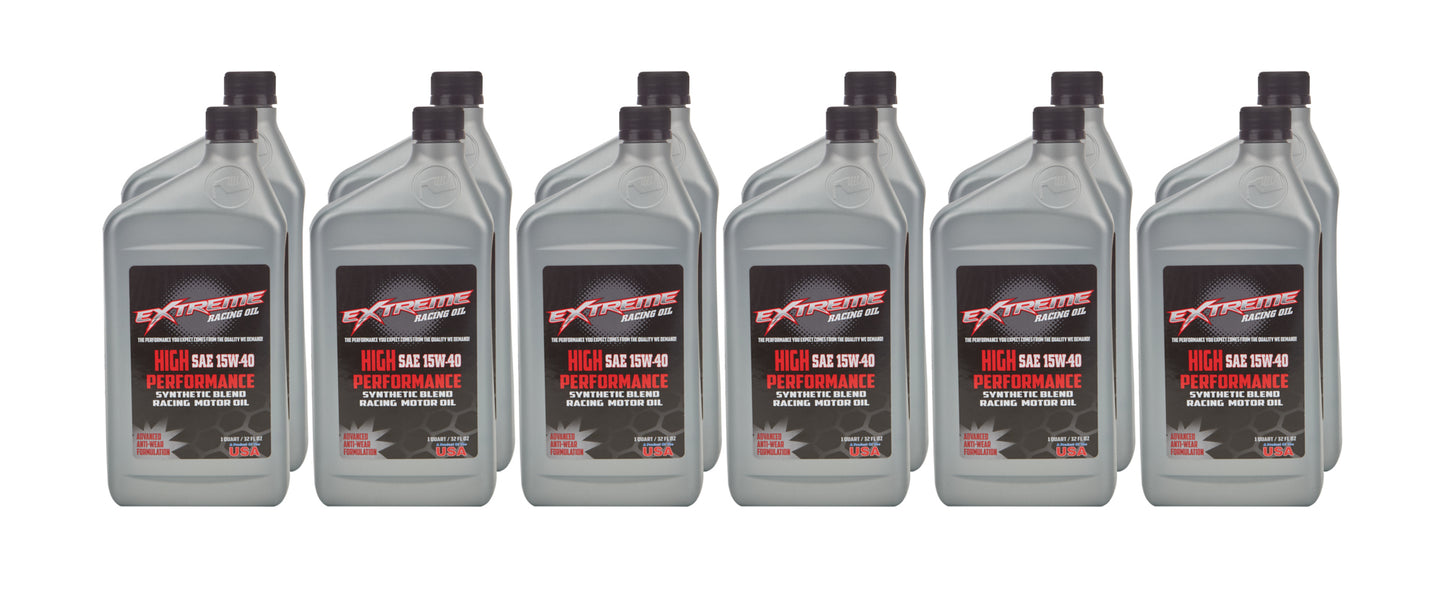 Extreme Racing Oil EROHP15W40C 15W40 Synthetic Blend 12 x 1 Quart