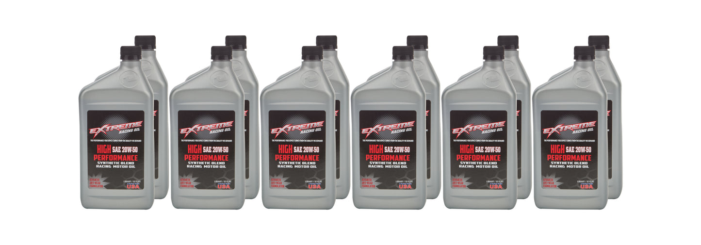 Extreme Racing Oil EROHP20W50C 20W50 Synthetic Blend 12 x 1 Quart