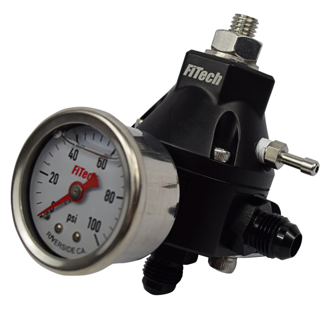 Fitech Fuel Injection FIT54001 Regulator Go Fuel Tight Fit w/ Pressure Gauge