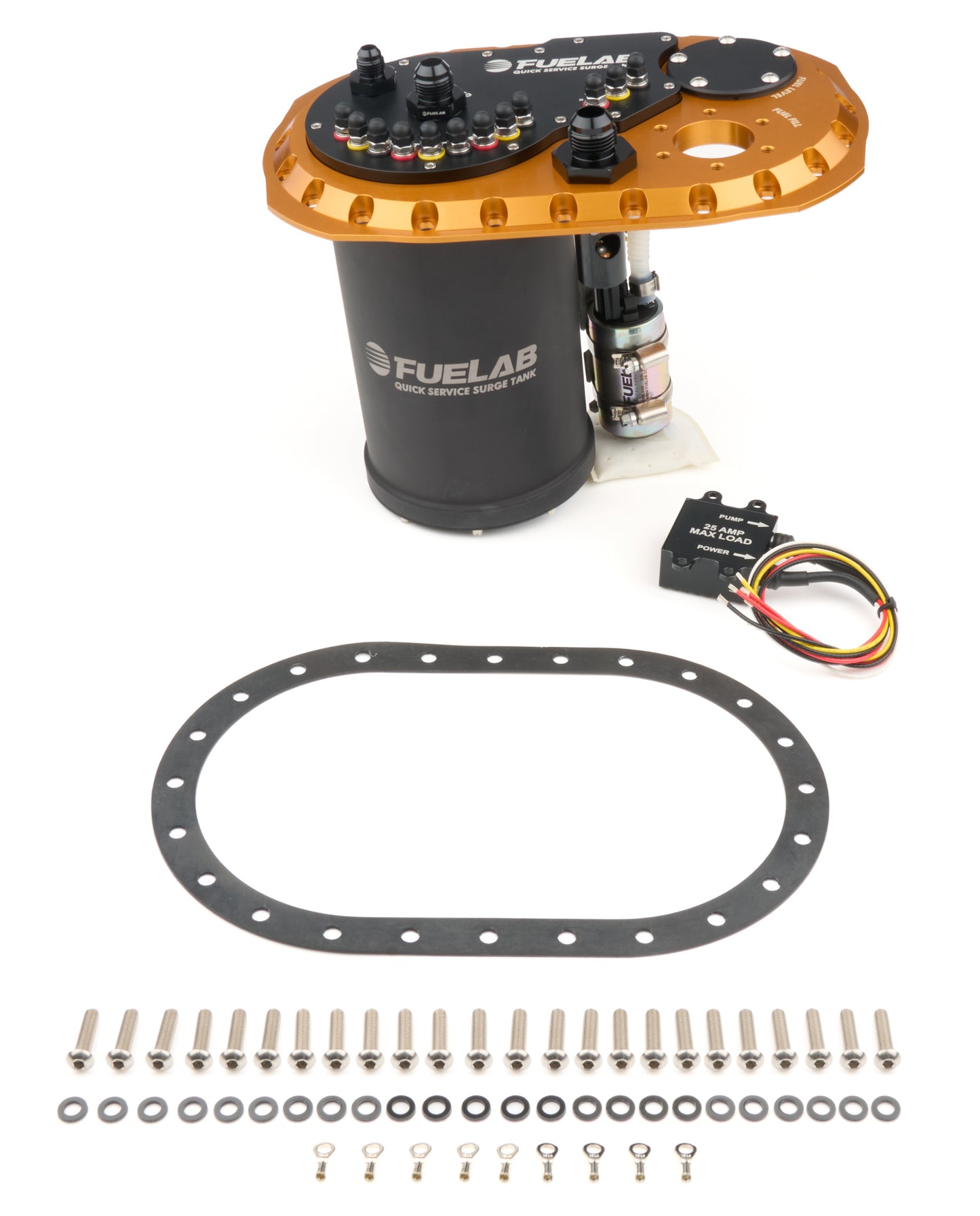 Fuelab Fuel Systems FLB62823-1 Surge Tank QSST Gold Dual 340 Fuel Pump