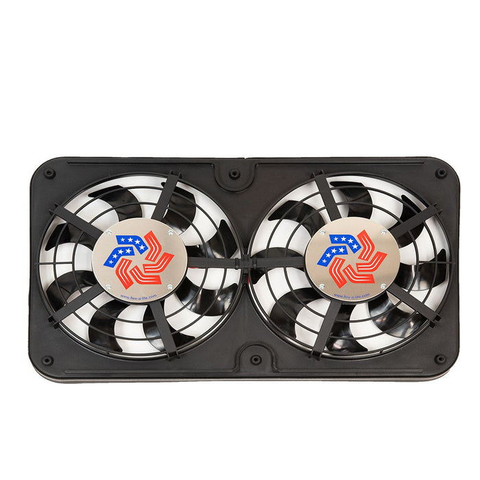 Flex-a-lite FLE104308 Dual 12-1/8in Lo Profile puller Fans w/Controls