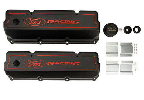 Ford FRDM6582-Z351B 351C Aluminum Valve Cover Set - Black Finish