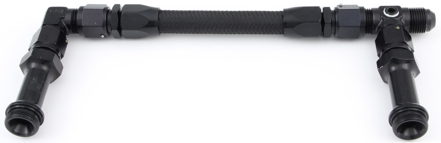 Fragola FRG930003-BL #8 Fuel Line Kit 7/8-20 Dual Inlet 4150 Black