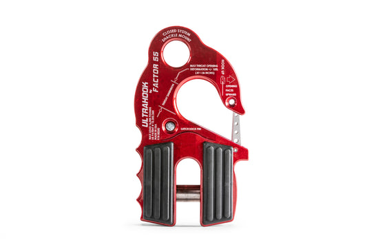 Factor 55 Ultrahook Winch Hook W/Shackle Mount Red