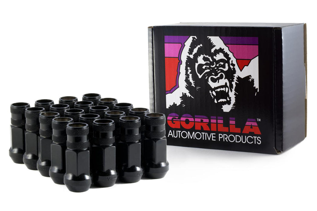 Gorilla GOR45038BC-20 20 Lugnuts 12mm x 1.50 Black Chrome Open End