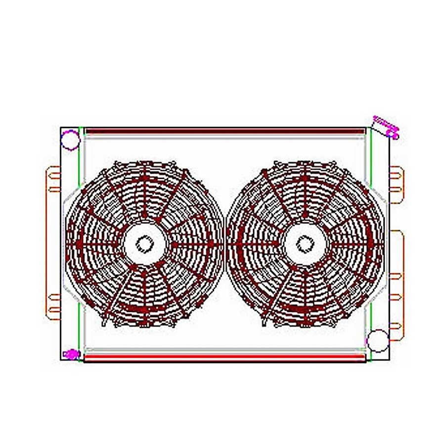 Griffin GRICU00009 Radiator Combo Unit GM A & F Body w/o Trans Clr