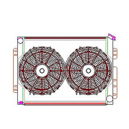 Griffin GRICU00009 Radiator Combo Unit GM A & F Body w/o Trans Clr