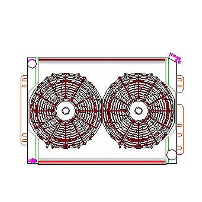 Griffin GRICU00009 Radiator Combo Unit GM A & F Body w/o Trans Clr