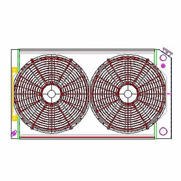 Griffin GRICU70008LS Radiator Combo Unit GM A & G Body LS Swap