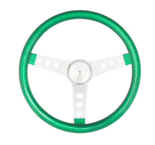 Grant GRT8462 Steering Wheel Mtl Flake Green/Spoke Chrm 15