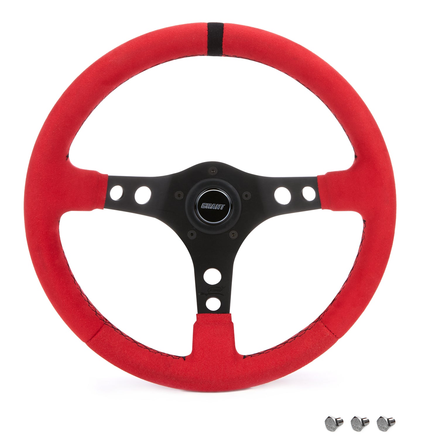 Grant GRT8515 Ultrasuede Steering Wheel Race Red