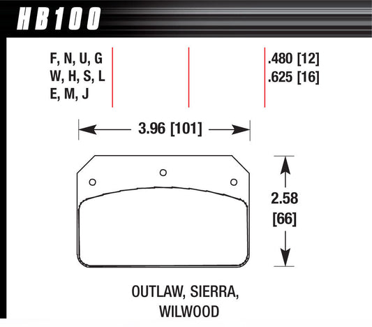 Hawk Brake HAWHB100W480 Dynalite DTC-30