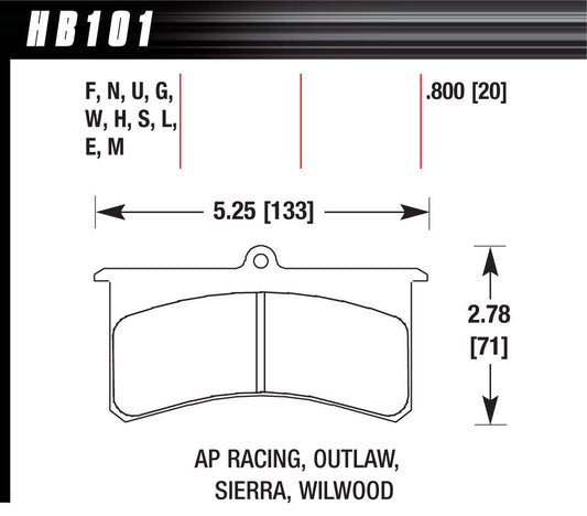 Hawk Brake HAWHB101M800 Superlite/XL-Black