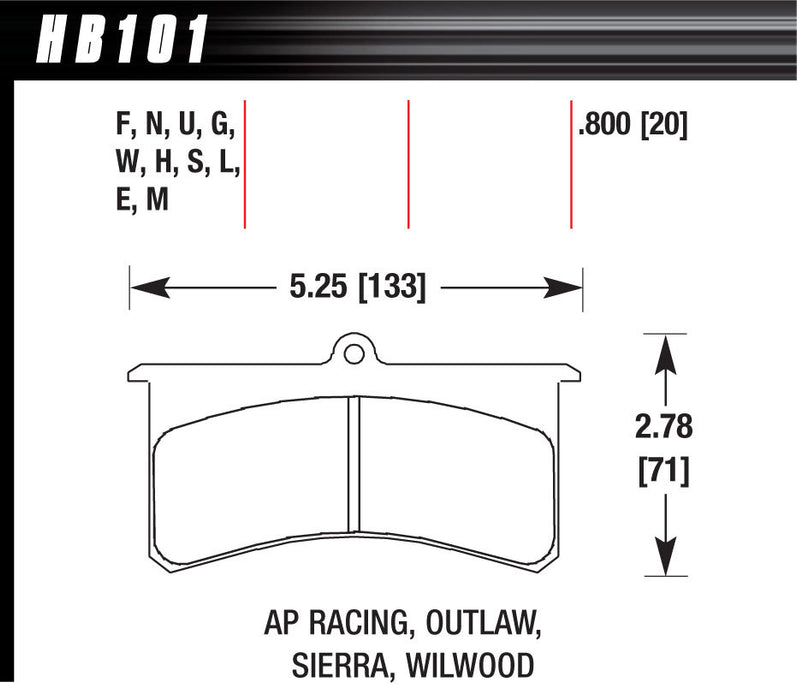 Hawk Brake HAWHB101U800 Superlite/Xl DTC-70