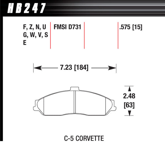 Hawk Brake HAWHB247Z575 Performance Street Brake Pads (4)