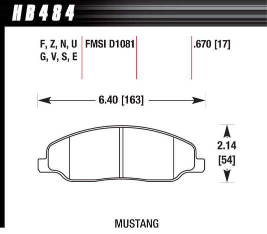 Hawk Brake HAWHB484F670 Performance Street Brake Pads (4)
