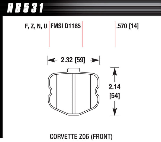 Hawk Brake HAWHB531Z570 2006 Corvette ZO6 Perf Ceramic