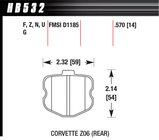 Hawk Brake HAWHB532Z570 2006 Corvette ZO6 HP Plus