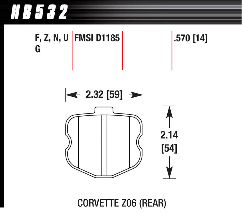 Hawk Brake HAWHB532Z570 2006 Corvette ZO6 HP Plus