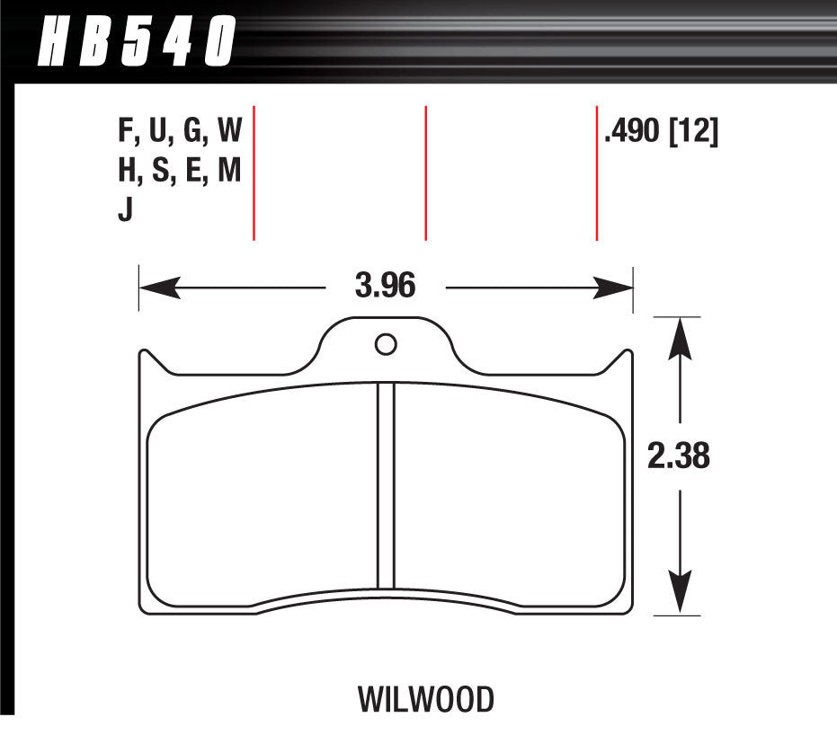 Hawk Brake HAWHB540G490 BRAKE PAD DYNALITE FRONT AND REAR DTC-60