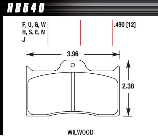 Hawk Brake HAWHB540G490 BRAKE PAD DYNALITE FRONT AND REAR DTC-60
