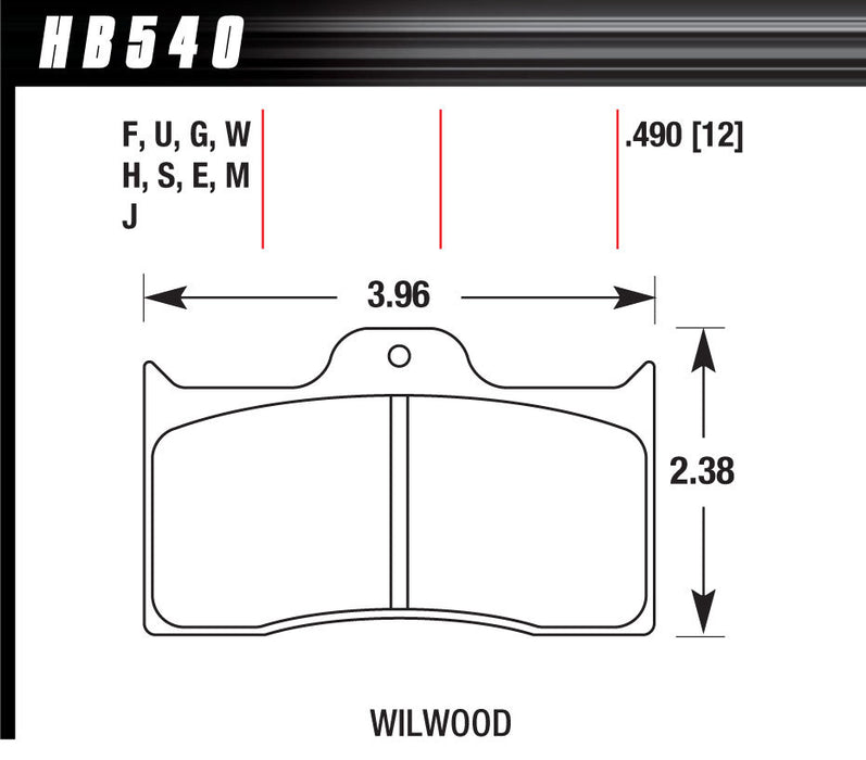 Hawk Brake HAWHB540G490 BRAKE PAD DYNALITE FRONT AND REAR DTC-60