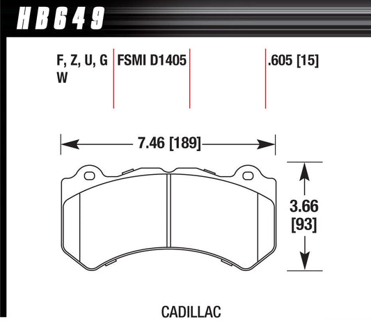 Hawk Brake HAWHB649Z605 Brake Pads GM / Dodge Front Ceramic