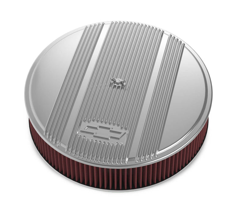 Holley HLY120-174 14 x 3 Air Cleaner Finned Bowtie Polished